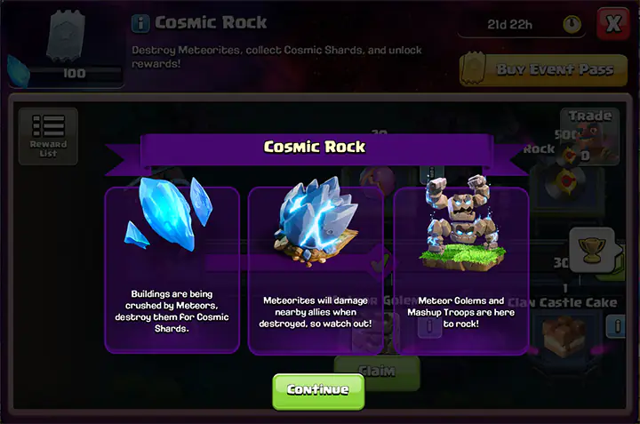 Cosmic Rock Event - Clash of Clans