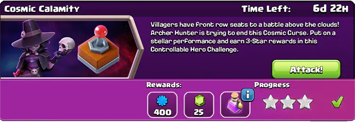 Easily get 3 stars in Cosmic Calamity Challenge October 2025 completed - Clash of Clans