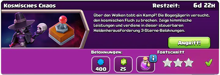 Easily get 3 stars in Kosmisches Chaos Uitdaging October 2025 completed - Clash of Clans
