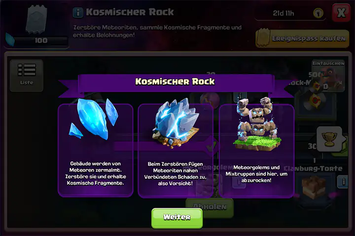 KOSMISCHER Rock Ereignisse - Clash of Clans