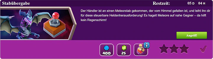 Stabübergabe Uitdaging - Clash of Clans