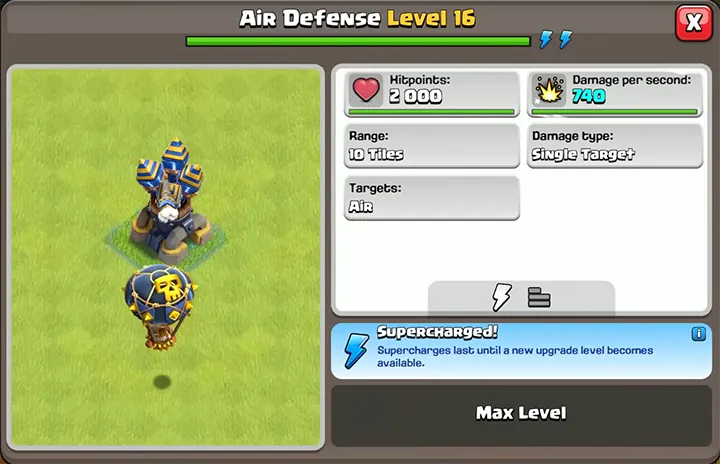 Sneak Peek 1 November 2025 - Clash of Clans 32 Air Defense Level 16