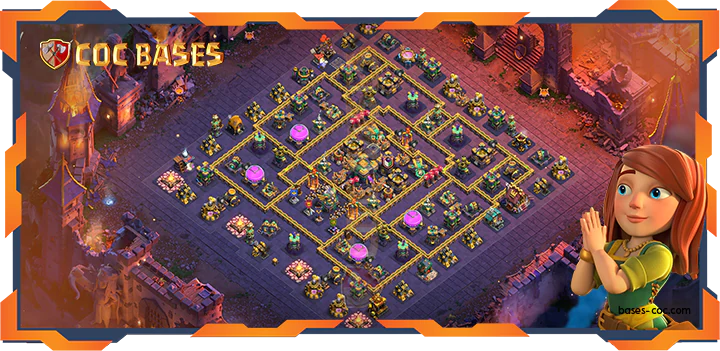 Best TH14 War Base Layout with link, Hybrid, Anti 3 star - Clash of Clans (359)