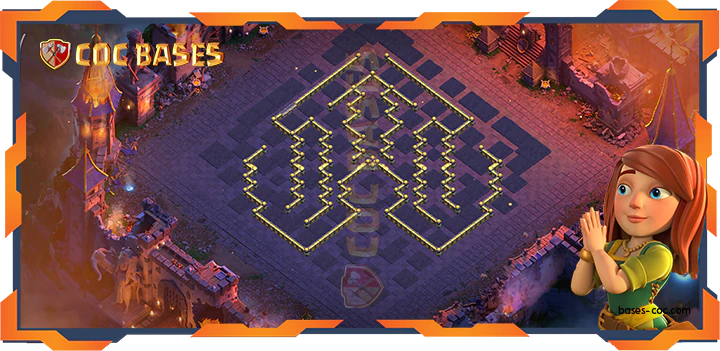 COC Bases Walls - Top Base TH18 with Link, WarCWL, Anti 3 Star Layout - Clash of Clans (23)
