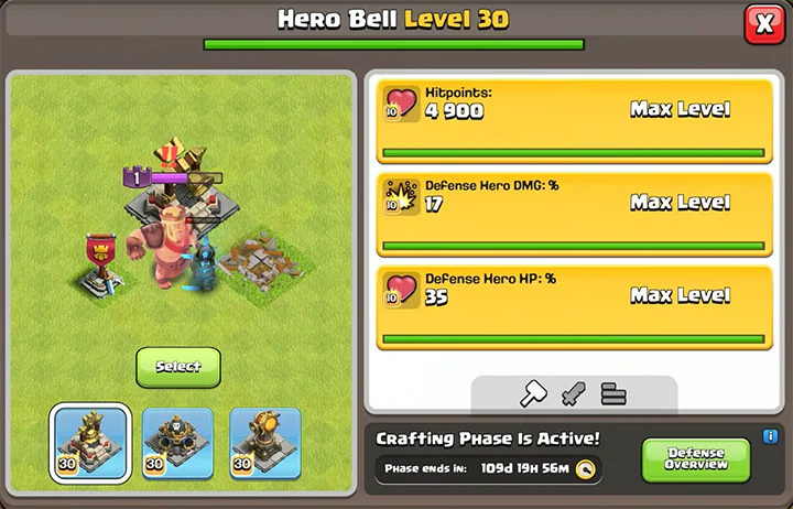 Hero Bell - New Crafting Station Temporary Defense
