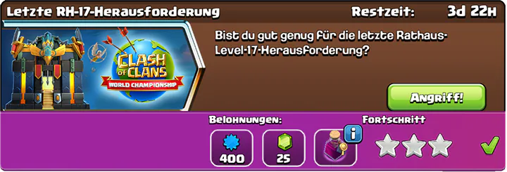 Eenvoudig 3 sterren halen in de Letzte RH-17-Herausforderung November 2025 Clash of Clans 4 Letzte RH-17-Herausforderung November 2025 Completed - Clash of Clans