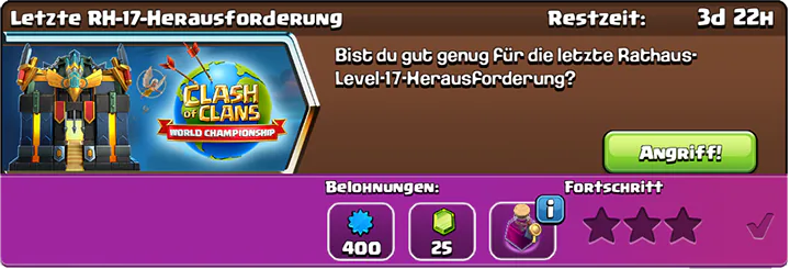 Eenvoudig 3 sterren halen in de Letzte RH-17-Herausforderung November 2025 Clash of Clans 2 Letzte RH-17-Herausforderung November 2025 Start - Clash of Clans