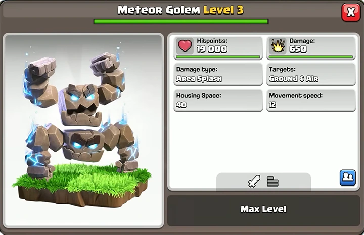 Sneak Peek 1 November 2025 - Clash of Clans 17 Meteor Golem Level 3