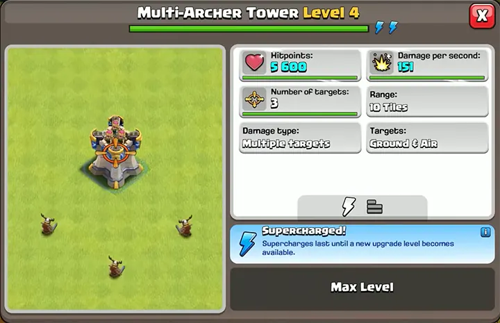 Sneak Peek 1 November 2025 - Clash of Clans 27 Multi Archer Tower Level 4
