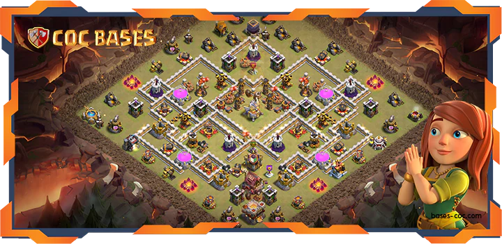 Top Base TH11 with Link, WarCWL, Anti 2 Star, Hybrid Layout - Clash of Clans (324)
