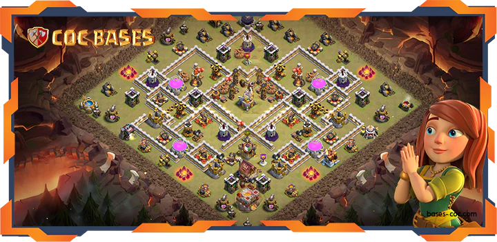Top Base TH11 with Link, WarCWL, Anti 2 Star, Trophy Layout - Clash of Clans (338)