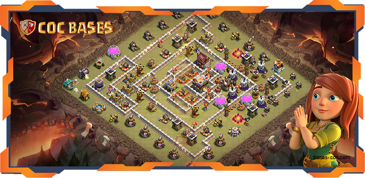 Top Base TH11 with Link, WarCWL, Anti 3 Star, Trophy, Hybrid Layout - Clash of Clans (321)
