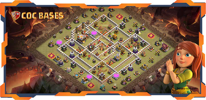 Top Base TH11 with Link, WarCWL, Anti 3 Star, Trophy Layout - Clash of Clans (343)