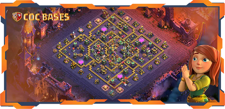 Top Base TH14 with link, WarCWL, Trophy, Anti 2 Star, Anti AirElectro Layout - Clash of Clans (379)
