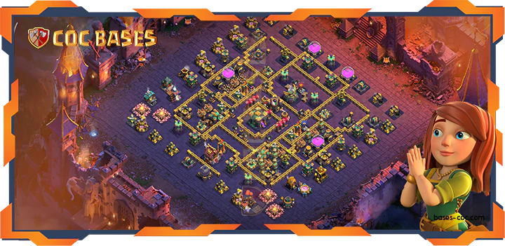 Top Base TH14 with link, WarCWL, Trophy, Anti 3 Star, Anti AirElectro Layout - Clash of Clans (375)