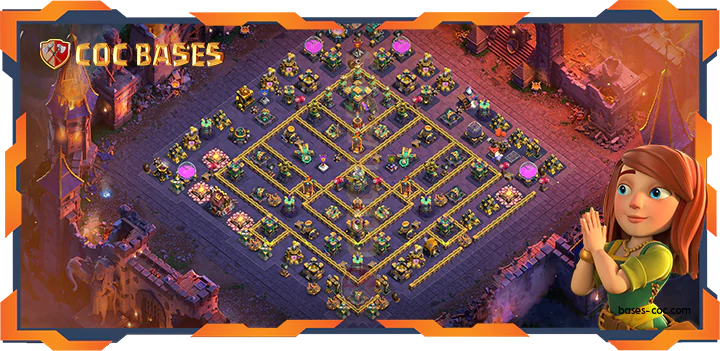 Top Base TH14 with link, WarCWL, Trophy, Anti 3 Star, Hybrid Layout - Clash of Clans (382)