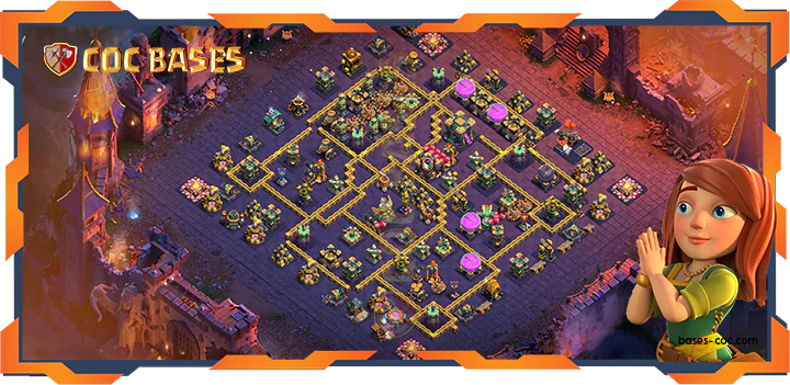 Top Base TH14 with link, WarCWL, Trophy, Anti 3 Star Layout - Clash of Clans (368)