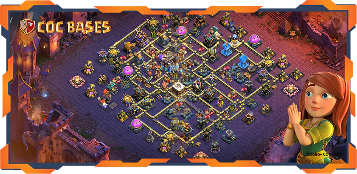 Top Base TH18 with Link, WarCWL, Anti 2 Star, Defense, Anti Everything Layout - Clash of Clans (80)