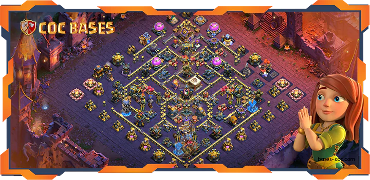 Top Base TH18 with Link, WarCWL, Defense, Anti Everything Layout - Clash of Clans (52)