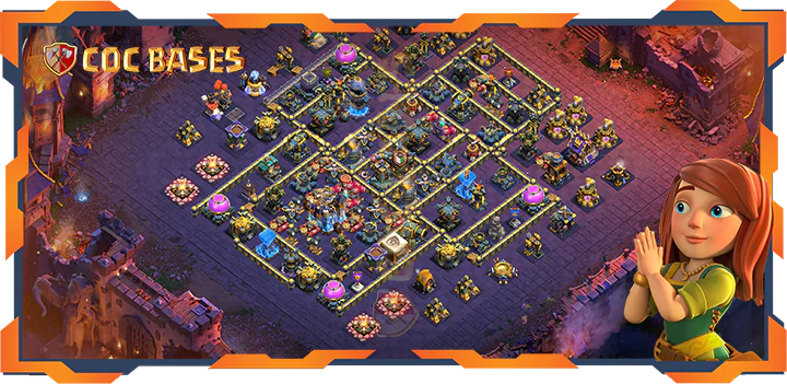 Top Base TH18 with Link, WarCWL, Defense, Anti Everything Layout - Clash of Clans (66)