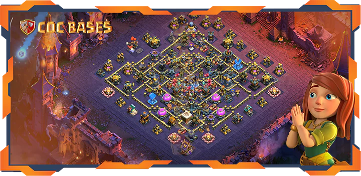Top Base TH18 with Link, WarCWL, Defense, Anti Everything Layout - Clash of Clans (70)