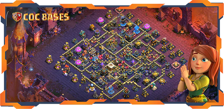 Top Base TH18 with Link, WarCWL, Defense, Anti Everything Layout - Clash of Clans (76)