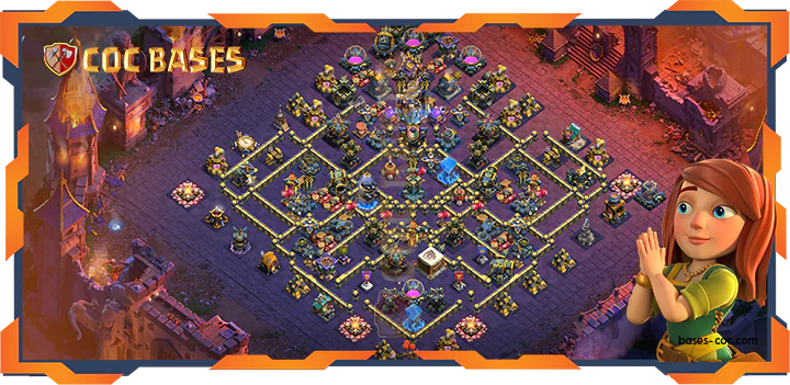 Top Base TH18 with Link, WarCWL, Defense Layout - Clash of Clans (12)