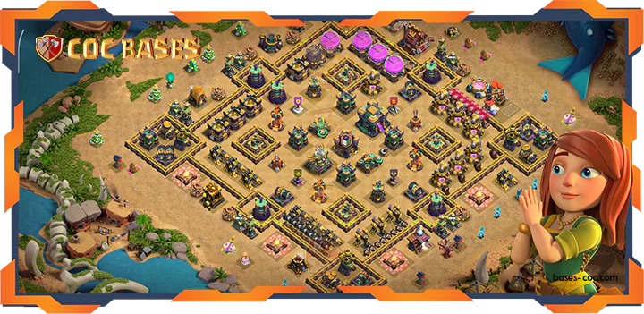 Top Farming Base TH14 with link, Hybrid, Anti 2 Star Layout - Clash of Clans (365)