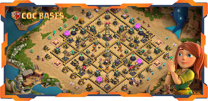 Top Farming Base TH14 with link, Trophy, Hybrid, Defense Layout - Clash of Clans (361)