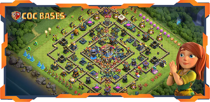 Top Hybrid Base TH18 with Link, Anti Everything, Defense Layout - Clash of Clans (27)