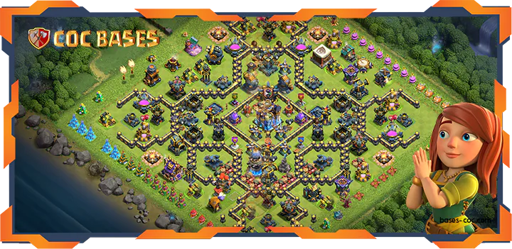 Top Hybrid Base TH18 with Link, Anti Everything, Defense Layout - Clash of Clans (29)