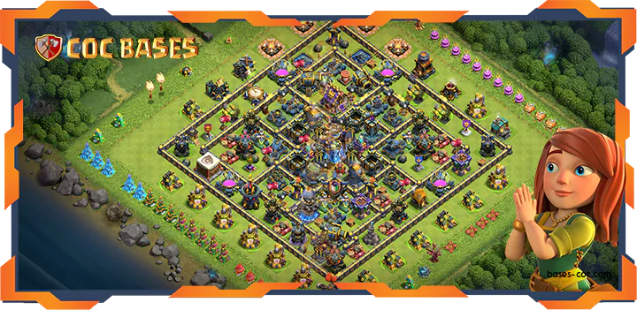 Top Trophy Base TH18 with Link, Defense Layout - Clash of Clans (13)