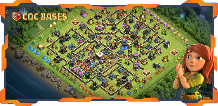 Top Trophy Base TH18 with Link, Legend League, Defense Layout - Clash of Clans (20)
