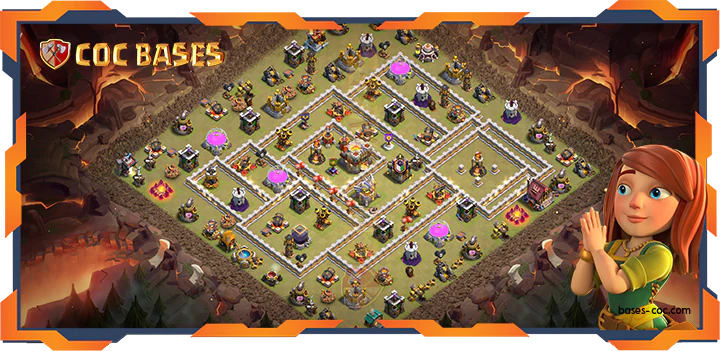 Top War Base TH11 with Link, Anti 3 Star Layout - Clash of Clans (323)