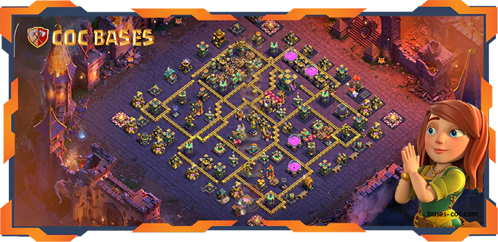 Top War Base TH14 with link, Hybrid, Anti 2 Star, Trophy Layout - Clash of Clans (381)