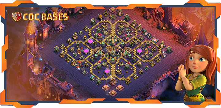 Top War Base TH14 with link, Trophy, Anti AirElectro, Hybrid Layout - Clash of Clans (387)