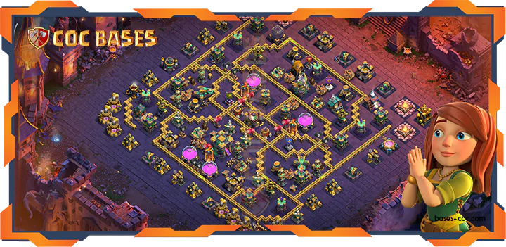 Top War Base TH14 with link, Trophy, Hybrid, Anti 3 Star Layout - Clash of Clans (389)