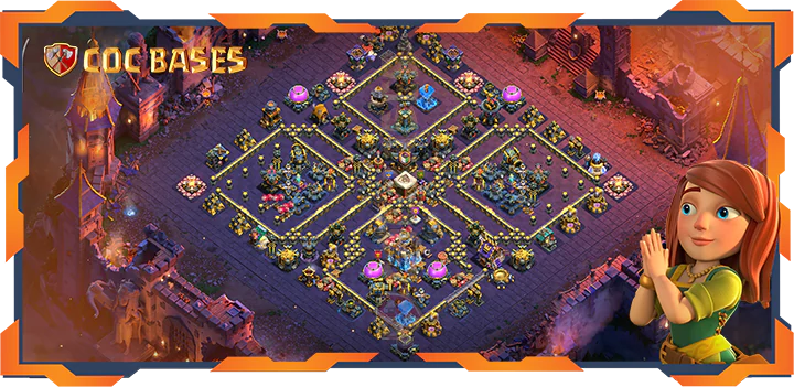 Top War Base TH18 with Link, Anti 2 Star, Anti Everything, Defense Layout - Clash of Clans (60)