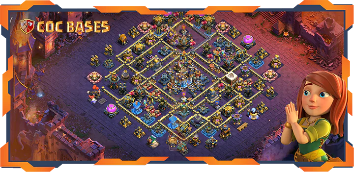Top War Base TH18 with Link, Anti 3 Star, Defense Layout - Clash of Clans (59)