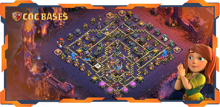 Top War Base TH18 with Link, Defense, Anti 3 Star Layout - Clash of Clans (71)
