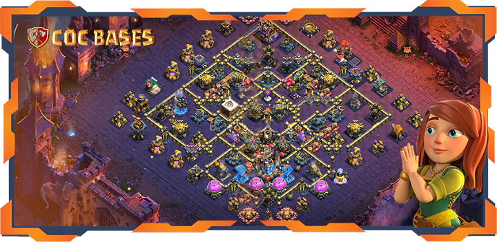 Top War Base TH18 with Link, Defense, Anti Air Electro Dragon Layout - Clash of Clans (74)