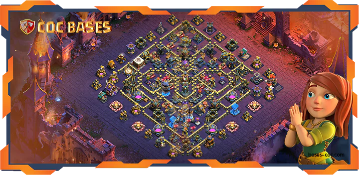 Top War Base TH18 with Link, Defense, Anti Everything Layout - Clash of Clans (33)
