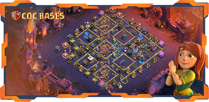 Top War Base TH18 with Link, Defense, Anti Everything Layout - Clash of Clans (61)