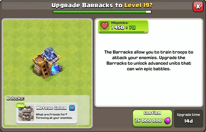 Sneak Peek 1 November 2025 - Clash of Clans 16 Upgrade Barracks to Level 19