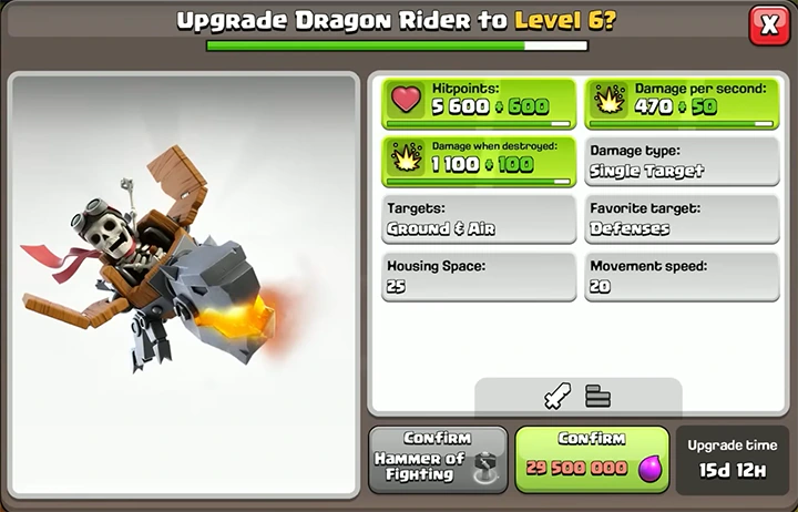 Sneak Peek 1 November 2025 - Clash of Clans 40 Upgrade Dragon Rider to Level 6