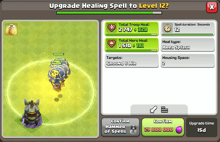 Sneak Peek 1 November 2025 - Clash of Clans 45 Upgrade Healing Spell to Level 12