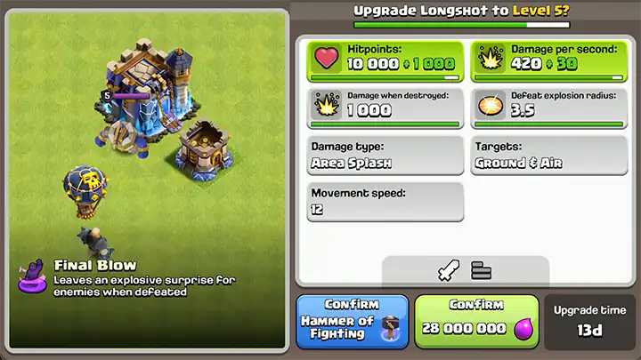 Sneak Peek 1 November 2025 - Clash of Clans 10 Upgrade Longshot to Level 5