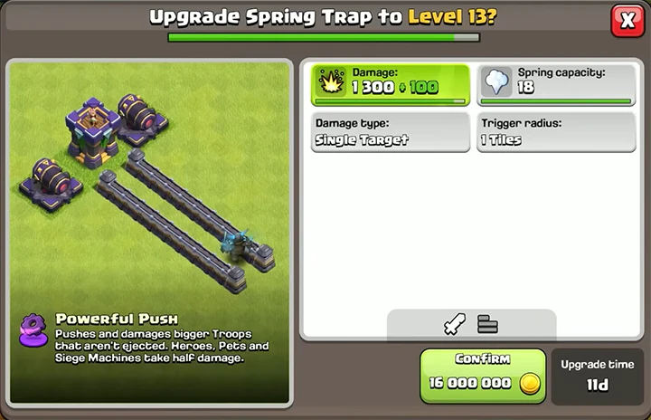 Sneak Peek 1 November 2025 - Clash of Clans 51 Upgrade Spring Trap to Level 13
