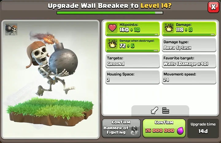 Sneak Peek 1 November 2025 - Clash of Clans 34 Upgrade Wall Breaker to Level 14