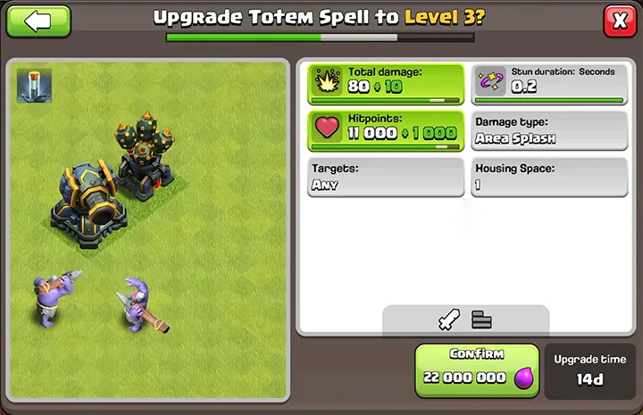 Upgrading Totem Spell to Level 3